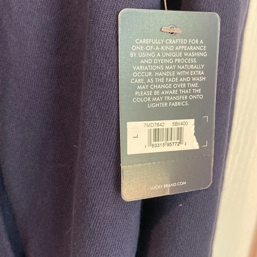 NWT Lucky Brand Mock Neck‎ Henley Pullover Over Sweatshirt